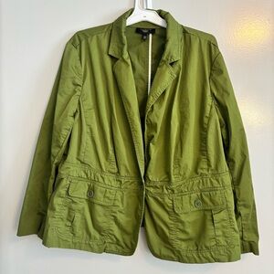 Talbots Olive Green Utility Jacket Blazer | 20W